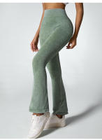 Leotardas De Yoga Para Mujer Con Cintura Alta Flares Secado Rápido Pantalones Deportivos De Pierna Ancha Para Ejercicio Pilates Gimnasio - details 7