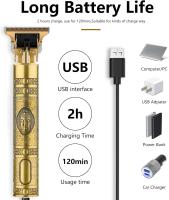 Máquina Cortar Pelo 4 peines de límite, Cortapelos Hombre Profesional con blade T impermeable, USB Recargable Cortapelos Eléctrico Inalámbrico, Regalo de los hombres(Gold) - details 2