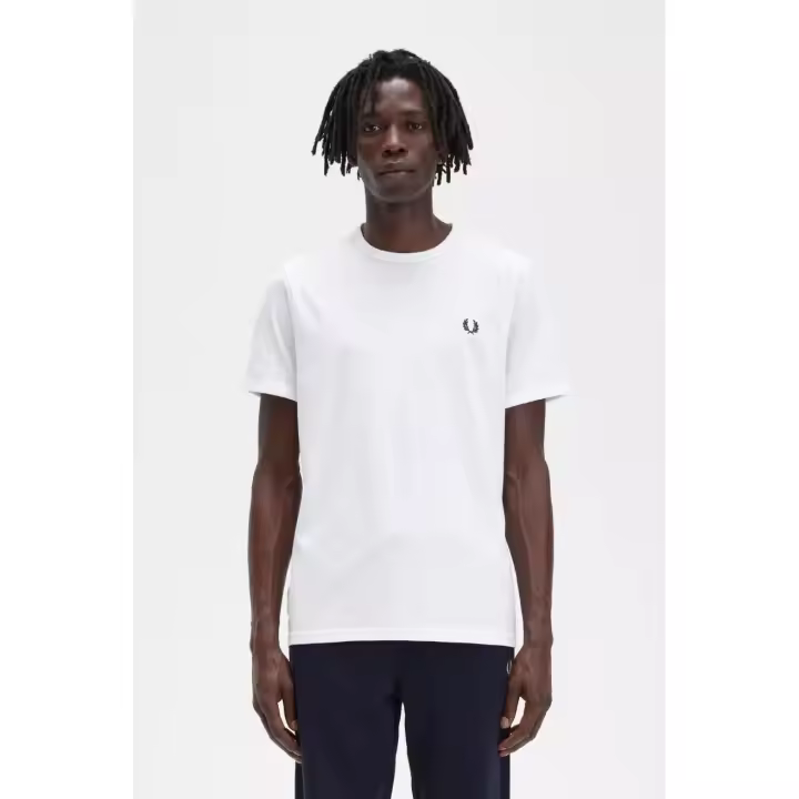 Fred Perry Camiseta M3519 Blanca Hombre     Camiseta hombre - 1