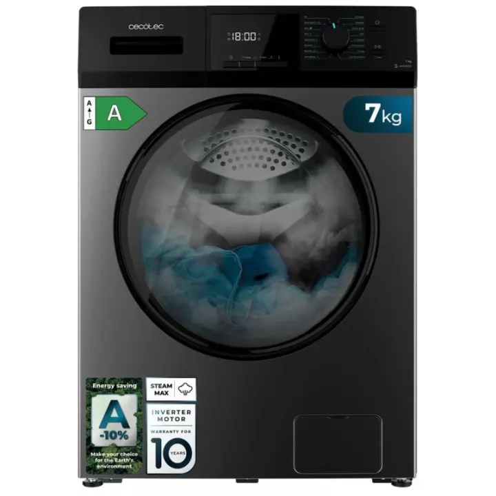 Lavadora CECOTEC DressCode 7410 Inver Steel A 7Kg - 1