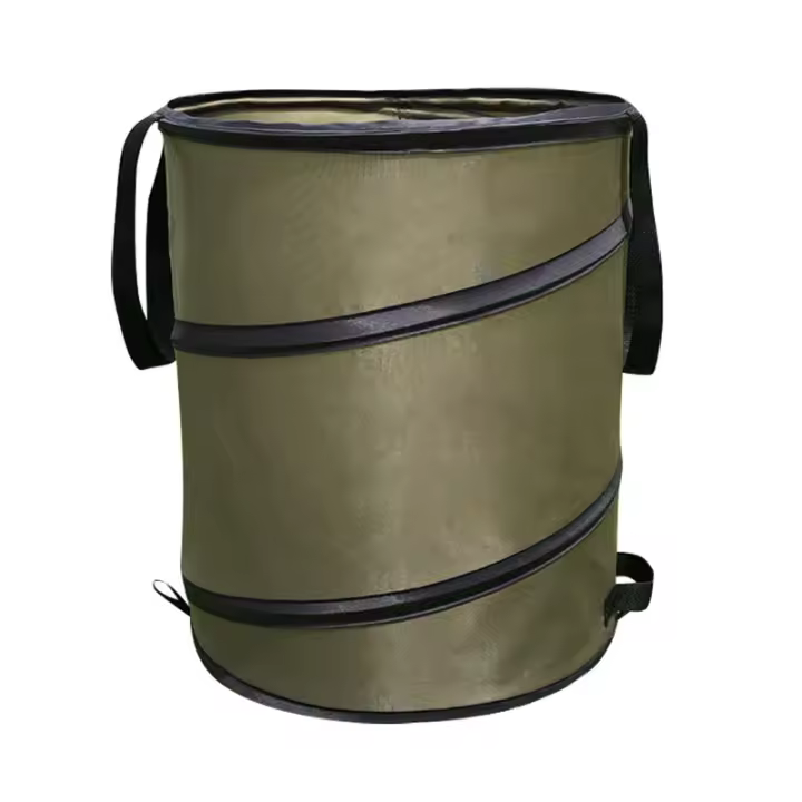 Bandeja De Ropa Sucia Portátil De 10 Gallones Para Almacenamiento De Basura Exterior Plegable Y Duradera Para Compostaje - 1