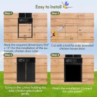 Puerta Automática Para Pajareras Solar Con Pantalla LCD Sensor De Luz Timer Control Remoto Anti Pinza Impermeable Para Pollos - details 8
