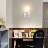 Aplique de pared creative interior with shape Humana, aplique de pared Negro de estilo modern retro, aplique de pared with portavelasE27 (Blanco) - details 2