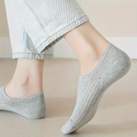6 Pares De Calcetines Invisibles Para Mujer De Color Sólido Y Minimalista Adecuados Para Todas Las Estaciones Algodón Y Spandex - details 3