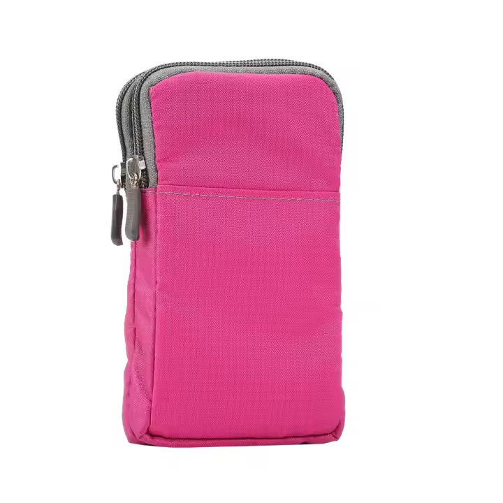 Bolsillo para el teléfono celular con correa para el hombro, bolso de hombro para hombres, 6,0 pulgadas de viaje vertical al aire libre de nylon bolso bandolera para Teléfono Celular (rosa roja) - 1