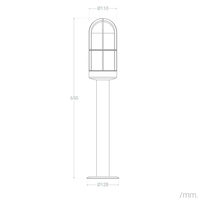 Ledkia Baliza Exterior Superficie Pie 60cm Acero Inoxidable Logan Negro - 1