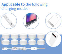 Espejo De Maquillaje Con Luz LED Para Baño Y Dormitorio Lámpara De Vestíbulo Sin Escala Dimmer Luz De Noche Para Mesa De Vestir Decoración De Habitación - details 5