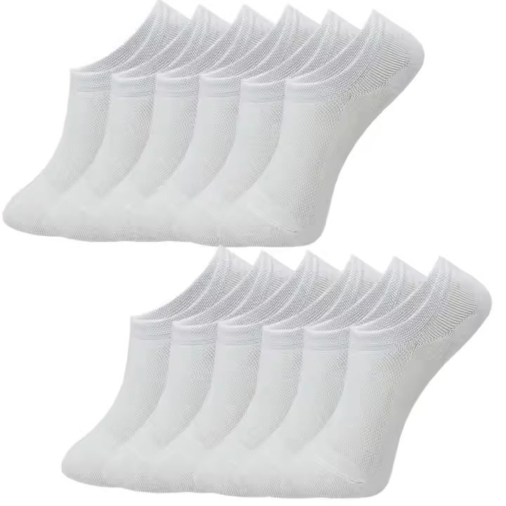Calcetines Tobilleros Mujer o Hombre, 12 Pares Calcetines Cortos de fibra bambu,Transpirable y Anti-olor, Calcetines Invisibles de Algodón Con Silicona Antideslizante De Corte Bajo Multicolor - 1