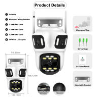 Cámara De Seguridad 6K 12MP Con Zoom De 8X Y Lentes Doble Pantalla WiFi Exterior Protección Del Hogar CCTV IP PTZ Surveillance ICSEE - details 4