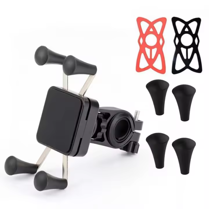 Soporte Ajustable Para Teléfono Móvil En Bicicleta Y Motocicletas Con Clip X Montaje Para GPS Compatible Con iPhone - 1