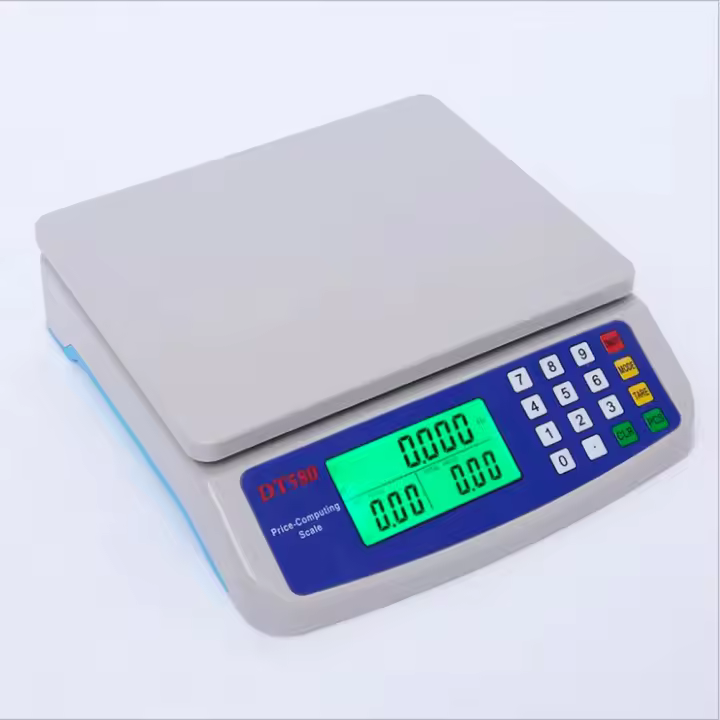 Báscula de cocina electrónica con cálculo de precios | Báscula digital de conteo preciso de 30 kg/1 gr con visualización LCD | 2 pilas AA 1.5V y cable de alimentación USB incluidos  |  Marca RevolutionLine - 1