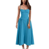 Vestido Midi Elegante Y Delgado Sin Espalda Para Mujer Vestido De Fiesta De Verano Elegante Con Suspensión Sólida Vestidos Para Mujer - details 4