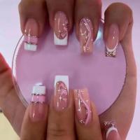 Uñas Postizas Francesas Cortas 24 PCs Con 1 Jelly Y 1 Archivo De Uñas Material ABS Estilo Diverso Sin Químicos De Alta Importancia - details 8