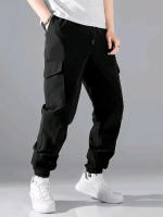 Pantalones De Cargo Para Hombre Con Bolsillos Y Cinta Ajustable En La Cintura Estilo Casual Moda Para Uso Diario Talla Regular - details 1