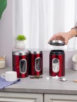Juego De 1/3 Piezas De Botella De Almacenamiento De Acero Inoxidable Para Café Molido Té Semillas De Grano Azúcar Sellado Antipolvo Para La Cocina - details 5