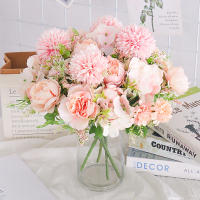 Flores Artificiales De Seda Peonía Hermosas Para Vaso Decoración De Hogar Y Bodas Regalo De Flores Falsas Hydrangea Para Mesa Del Salón - details 3