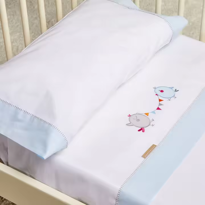 Juego de Sábanas Franela 100% Algodón para Cuna | Suave y Cálido | 3 Medidas | Burrito Blanco - 1