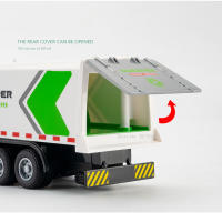 Coche De Recolección De Basura De Aleación De Metal 1/32 Con Sonido Y Luz Vehículo De Simulación Alta Para Colección Regalo Para Niños - details 6