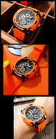 Reloj Deportivo MEGIR Para Hombres En Color Naranja Resistente Al Agua Con Cuarzo Luminoso Cronógrafo De Correa De Silicona Estilo Fashion - details 9