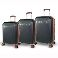 DreamTravel Juego de 3 Maletas con Letras Doradas y Diseño Poligonal (20"+24"+28") - Equipaje Rígido de Policarbonato Antiarañazos, 5 Colores Elegantes (Negro/Gris/Celeste/Rosa/Blanco) | 360° Ruedas Dobles Silenciosas + Cerradura TSA- Ideal para Viajes - details 4