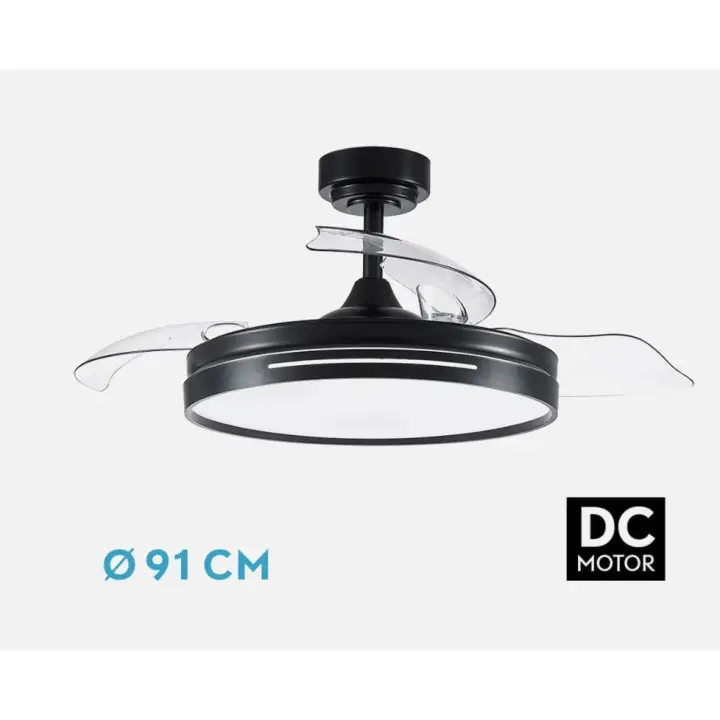 FABRILAMP ALTA GAMA Ventilador Dc 48w Micenas Color Blanco,Niquel,Negro,Cuero 3asp.91d 6vel 4800lm 3000-4500-6000k Remoto+Regulables intensidad+memoria+temporiz 25 Incluye mando a distancia y dos tijas de 10 y 25 centímetro CALIDAD DE CONFIANZA - 1