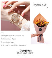 Reloj De Mujer POEDAGAR Elegante Y Lujo Resistente Al Agua Con Luminiscencia Fecha Día De La Semana Moda Acero Inoxidable Cuarzo Reloj De Pulsera Para Mujer - details 6
