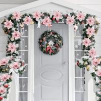 Decoraciones De Navidad 2024 Flores Plateadas Rosa Artificiales 14cm Adornos Para Árbol De Navidad Y Casa Accesorios De Año Nuevo - details 1