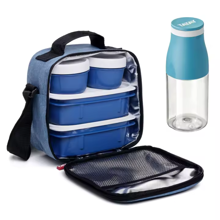 TATAY Kit Bolsa Térmica Porta Alimentos Urban Food y Botella Urban Drink. Denim Blue - 1