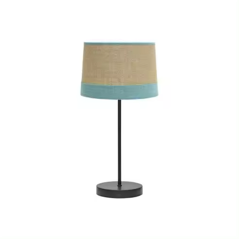 FABRILAMP Lámpara de Mesa Sobremesa Tietar 1xe14 Saco/Turquesa 44x22x22 Cm - Diseño Moderno - 1
