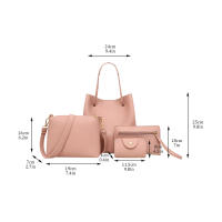 Juego De 4 Bolsos Para Mujer Estilo Elegante Monedero De Cuero PU Bolso De Hombro Mensajero Bolso De Mano Moda Accesorio Decorativo Para Mujer - details 6