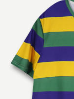 Camiseta Casual De Verano Para Hombres Con Estampado De Mardi Gras Manga Corta Retro Clásico Tendencia Top Para Fiestas Sociales Y Vida Diaria Streetwear - details 4