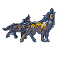 Wolf Totem Decorativo De Madera Vacío Navidad Animal Creatividad Adorno De Escritorio Para Coche Decoración LED Para Sala De Estar - details 11