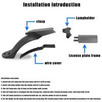 Guardabarros Ajustable Para Xiaomi M365 1s pro 2 Mi3 Scooter Eléctrico Con Porta Placa Y Faro Trasero Pieza Trasera Antigolpes - details 3