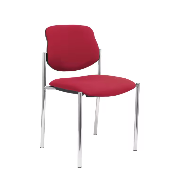 Piqueras Y Crespo Silla Fija Villalgordo Bali Granate Cromo - Estructura Cromada - Ergonómica - 1