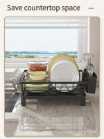 Rack De Secado De Platos De Metal Con Bandeja De Drenaje, Soporte Para Tazas Y Utensilios - Organizador De Cocina Espacioso Y Ahorrador De Espacio - details 3
