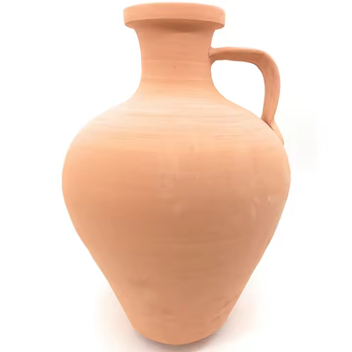 Cantaro artesanal tradicional 1 ASA de barro NATURAL hecho a mano 40 alto x 27 cm ancho - 1