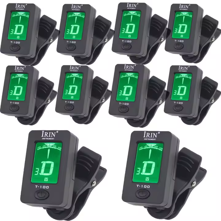 IRIN T-100 Afinador Digital De Guitarra Clip-on Con Pantalla LCD Rotatable Afinador Para Guitarra Bass Ukulele 1/5/10/50Pcs - 1