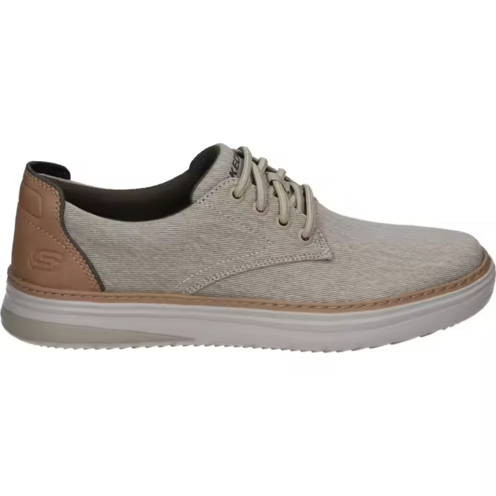 SKECHERS | Zapato Casual Skechers Hyland Ratner para Hombre – Zapatos en Color Beige – Zapato con Cordones – Air Cooled Memory Foam – Vegan – Estilo Casual – Cómodos y Versátiles – Modelo 205135-KHK - 1