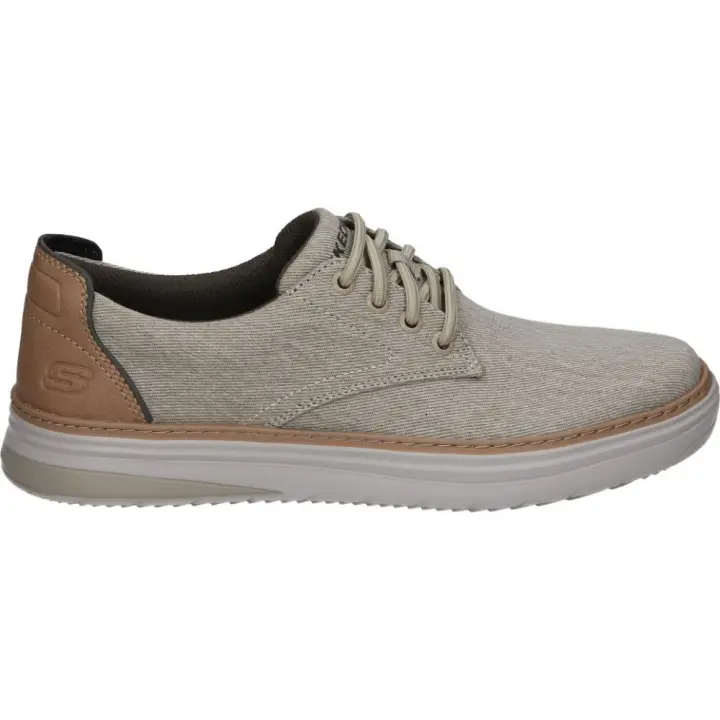SKECHERS | Zapato Casual Skechers Hyland Ratner para Hombre – Zapatos en Color Beige – Zapato con Cordones – Air Cooled Memory Foam – Vegan – Estilo Casual – Cómodos y Versátiles – Modelo 205135-KHK - 1