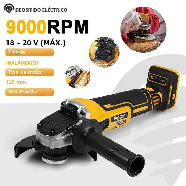 Taladro De Ángulo Inalámbrico Eléctrico Electric Goddess 125mm Para Polimorfismo Y Corte Con Batería Compatible Con Dewalt - 1