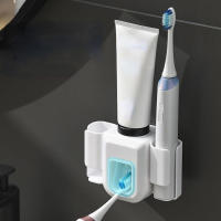 Organizador De Cepillos De Dientes Doble Agujero Soporte Para Pasta De Dientes Accesorios De Baño Plástico Resistente a Agua Para El Hogar - details 2