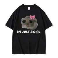 Camiseta De Moda Vintage Kawaii Triste De Hamster Divertida Para Hombres Y Mujeres Verano Casual Oversize Streetwear Polyester - details 4