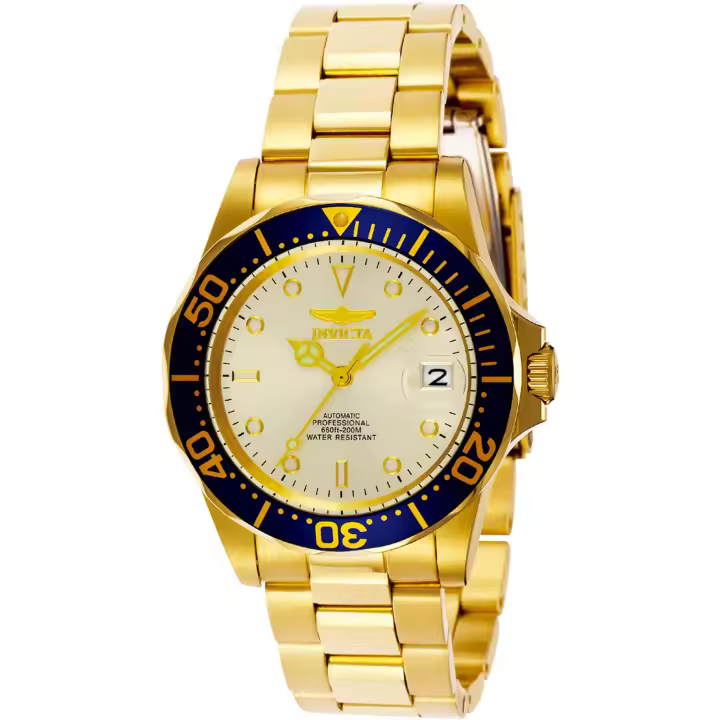Reloj de pulsera Invicta Pro Diver - 9743 correa color: Oro amarillo Dial Metal Champán Hombre - 1