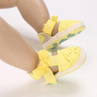 Zapatillas De Verano Para Bebés Niñas 0-18M Con Lazo Casual Sandalias Suave Cómodas Para Primeros Pasos Material Transpirable Tela Y Algodón - details 8