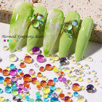 300Pcs Rhinestones De Mermaid Uso En Uñas Colores Caramelo Tamaños Mixtos Cristal Redondo Translúcido Aurora Para Decoración DIY - details 1