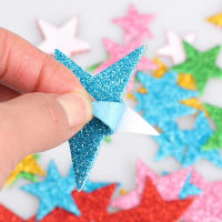 100pcs Pegatinas De Espuma Adhesiva Brillantes Para Niños Estrellas Y Corazones Para Manualidades Y Proyectos Escolares - details 2