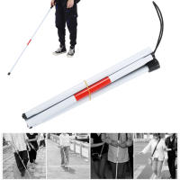 Bastón Para Ciegos Plegable Reflectante Blanco Y Rojo Con Mango De Térmido Material De Aluminio Para Personas Visually Impaired - details 5