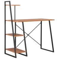 vidaXL Escritorio con estantería color roble y negro 102x50x117 cm en color negro y roble/Negro y marrón/Blanco | estructura resistente ideal para salón dormitorio o estudio - details 1