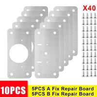 Kit De Reparación Para Cerradura De Armario 10Pcs Placa De Resguardo De Cepillo De Acero Inoxidable Con Agujeros Para Montaje En Puertas De Cocina Y Armarios De Hogar - details 1