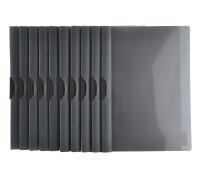 Office Box, Pack 10 Dossier Carpeta Clip It A4 de Gran Capacidad Para Hasta 60 Hojas con Pinza de Plástico en color Negro y Portada Transparente + Cuerpo Flexible en Color sólido Fabricado en Polipropileno Reciclable 100% - details 3